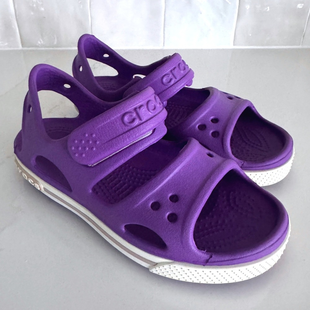 Crocs Crocband II Sandals Kids Size C12 Purple Sporty Water Shoes Strap Sandals
